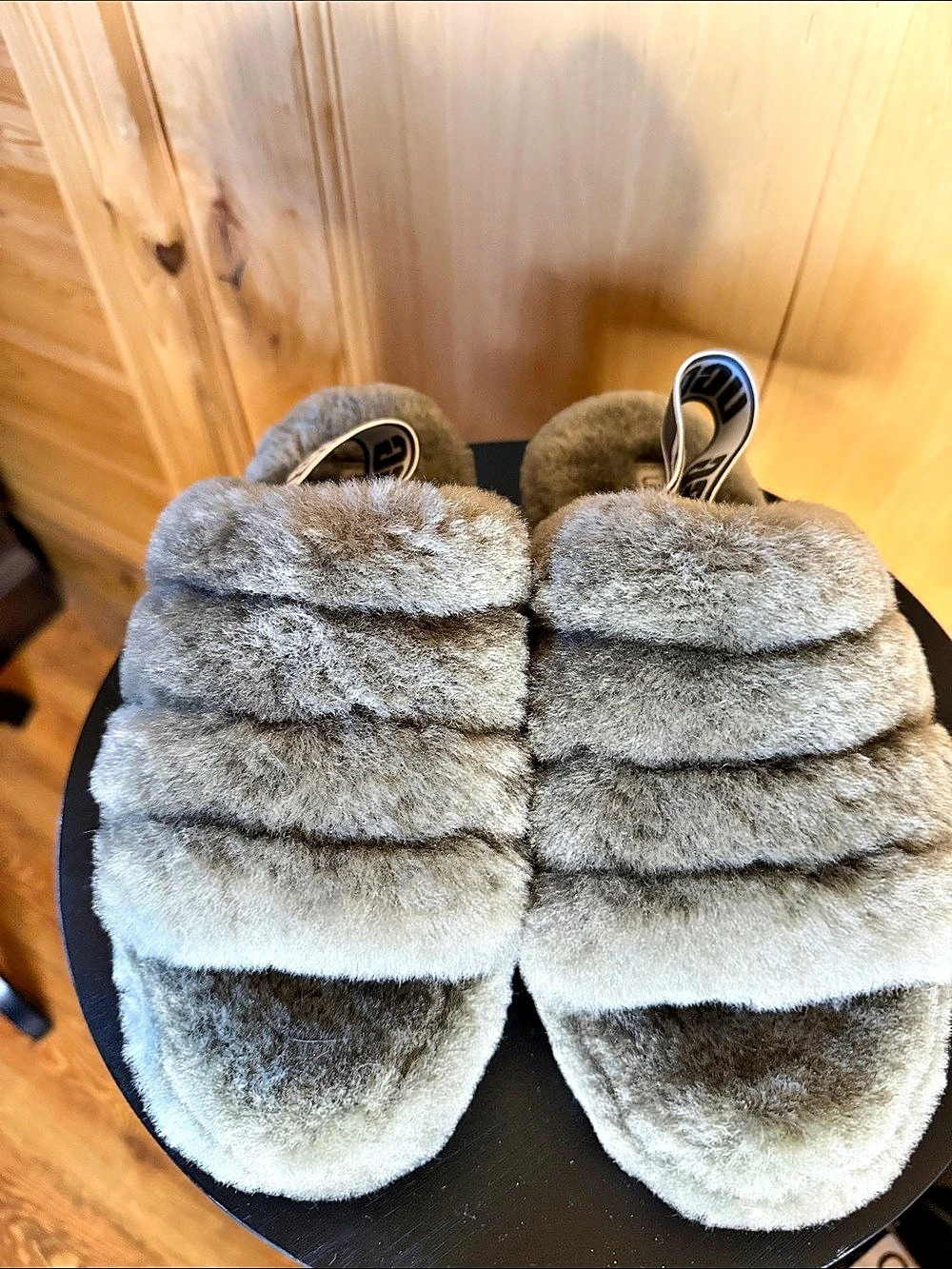 UGG Fluffita Faux Fur Slippers in Gray